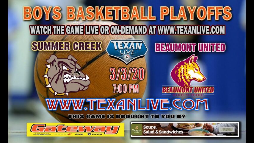 Beaumont United vs Summer Creek - 7PM - 3.3.2020 - Regional Quarter Finals - Boys - Basketball - Live from La Porte High School