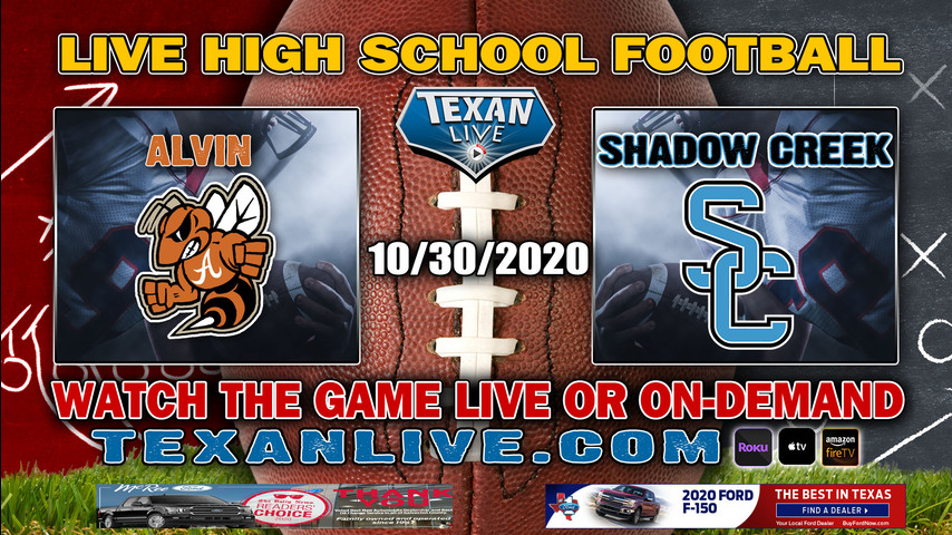 Alvin vs Shadow Creek - 10/30/2020 - 7:00PM - Football - Freedom Field