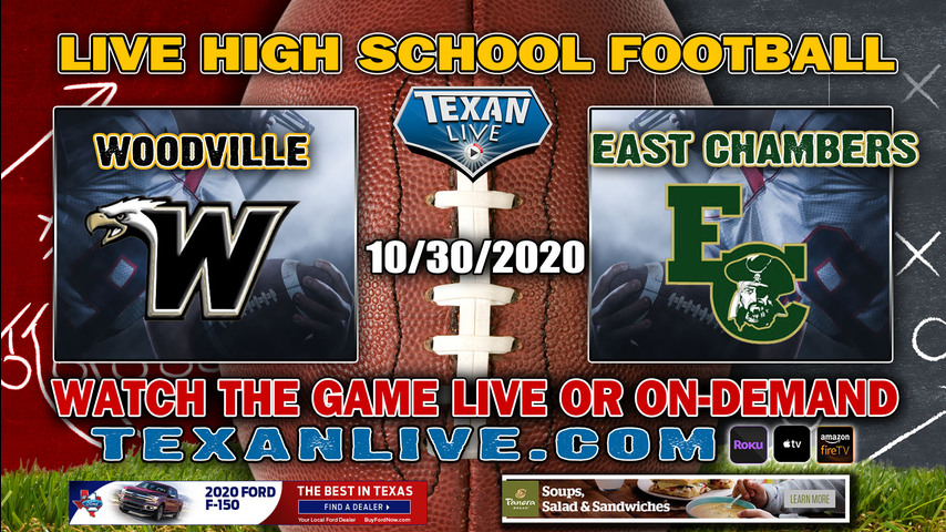 Woodville vs East Chambers - 10/30/2020 - 7:30PM - Football - Eagle Stadium