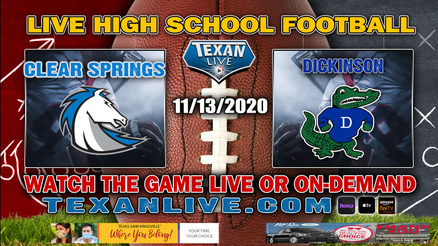 Clear Springs vs Dickinson - 11/13/2020 - 7:00PM - Football - Challenger stadium