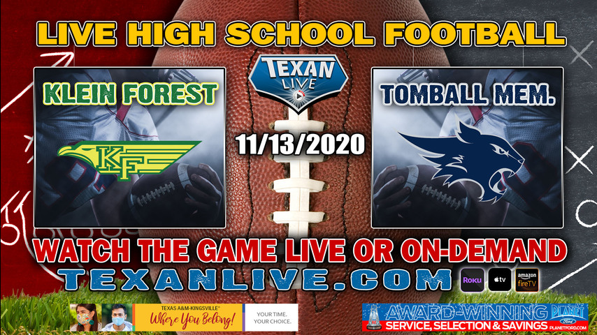 Klein Forest vs Tomball Memorial - 11/13/2020 - 7:00PM - Football - Tomball ISD Stadium