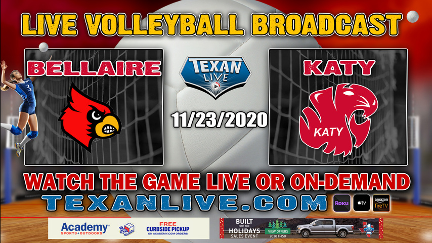 Bellaire vs Katy - 11/23/2020 - 7PM - Volleyball - Merrell Center - Area Round Playoffs