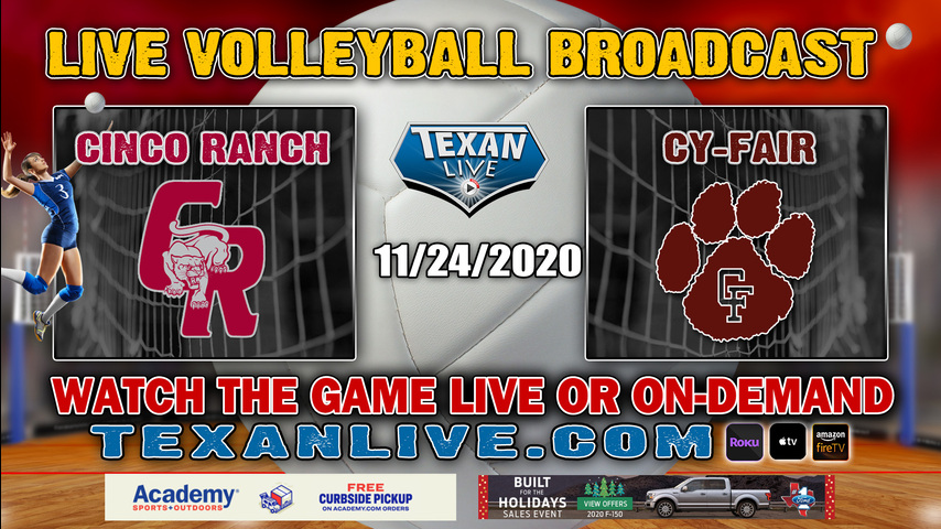 Cinco Ranch vs Cy-Fair - 11/24/2020 - 5:30PM - Volleyball - HISD the Pavilion - Area Round Playoffs
