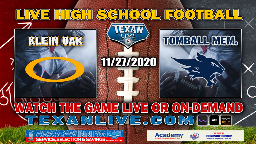 Tomball Memorial vs Klein Oak - 11/27/2020 - 7PM - Football - Tomball ISD Stadium