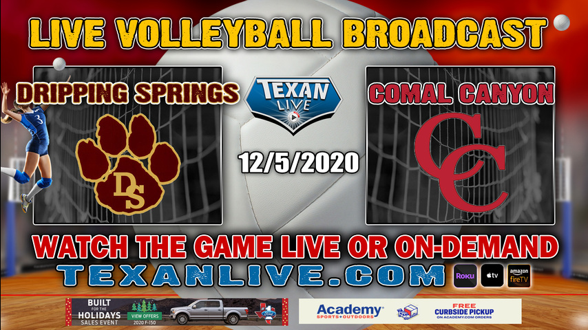 Dripping Springs vs NB Comal Canyon - 7:30PM-12/4/2020- Volleyball - Regional Finals - Playoffs - Buda Johnson High School