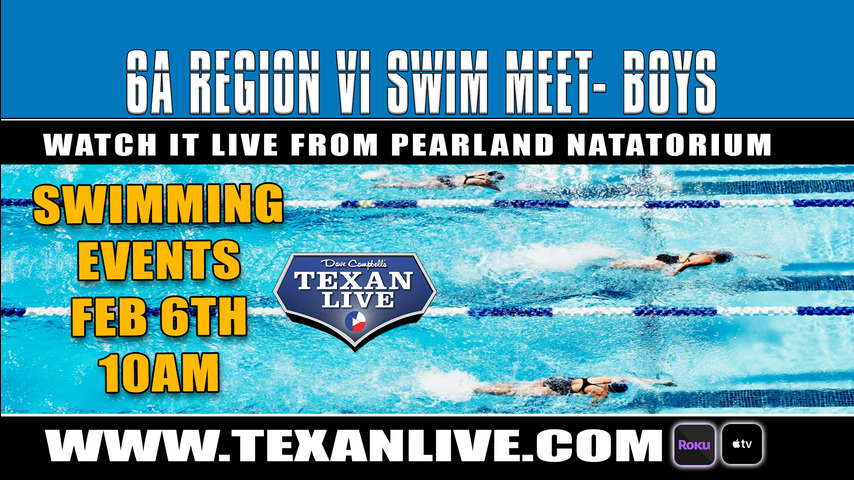 Conference 6A Region VI - Swim Meet - 2/6/21 - Prelims at 10:00AM - Finals at 5PM - Live from Pearland Natatorium - Boys