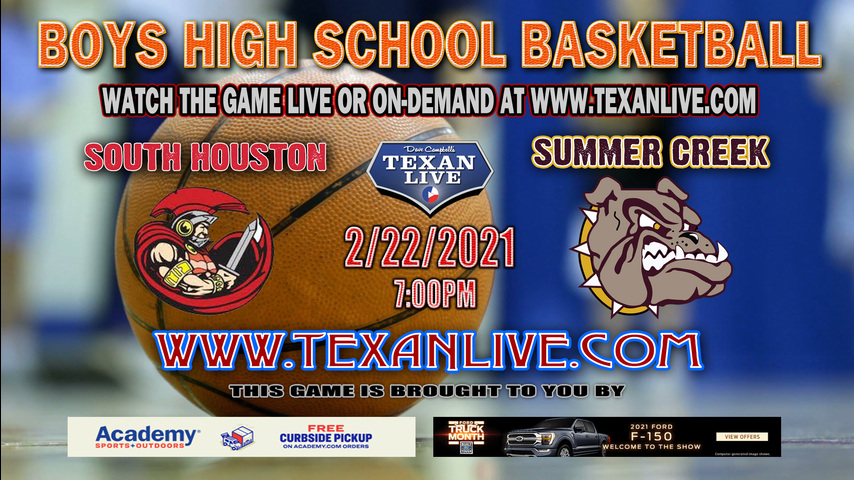 Summer Creek vs South Houston - 7PM - 2/22/21 - Boys Basketball - Bi District Playoffs - South Houston HS