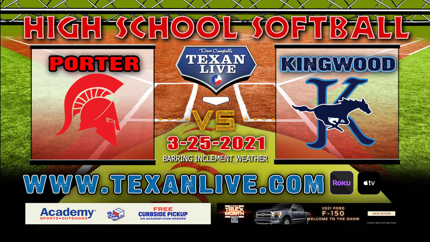 Kingwood vs Porter 2:00PM - 3/25/21 - Kingwood High School - Softball