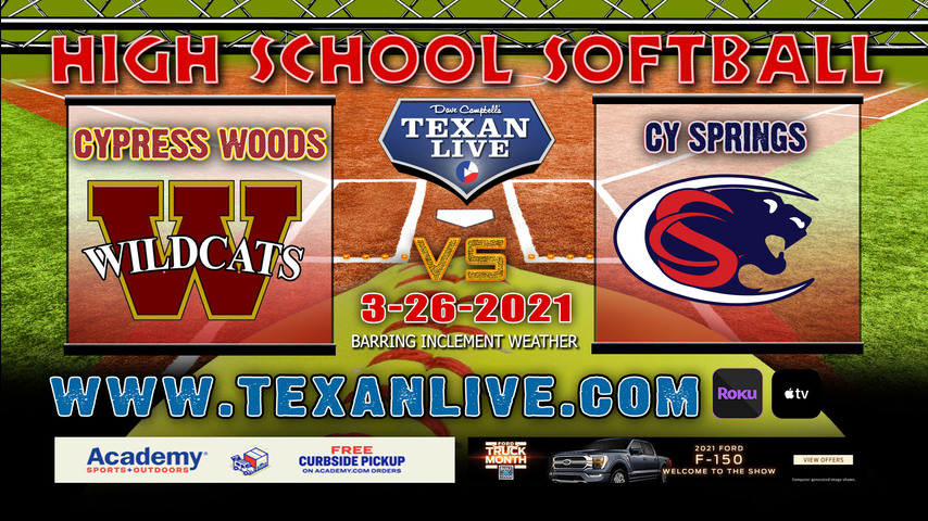 Cy Springs vs Cy Woods - 6:00PM - 3/26/21 - Cy Woods High School - Softball