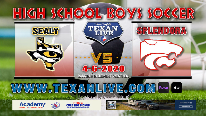 Sealy vs Splendora – 6PM – 4/6/21 -Cy Park High School- Boys Soccer – Regional Semi Finals