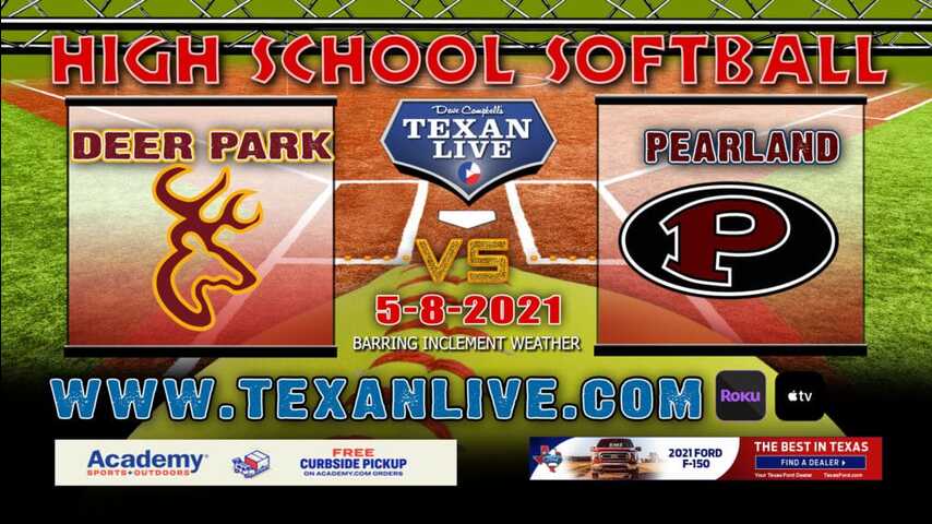 Deer Park vs Pearland – Game Two – 630PM – 5/8/21 – Alvin High School – Softball – Area Round