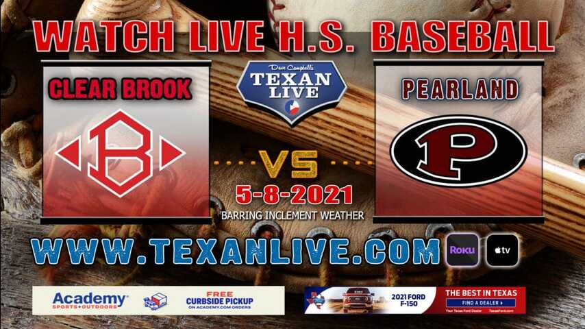 Pearland vs Clear Brook – Game Three(if needed) – (Following game two) – 5/8/21 – Clear Brook High School – Baseball – Bi-District Round