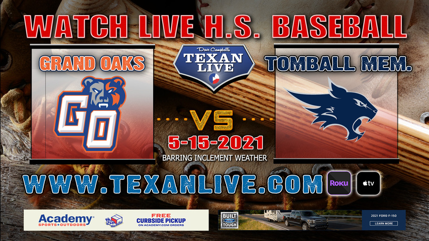 Grand Oaks vs Tomball Memorial - Game Three - 12pm - 5/15/21 - Tomball Memorial High School - Baseball - Area Round