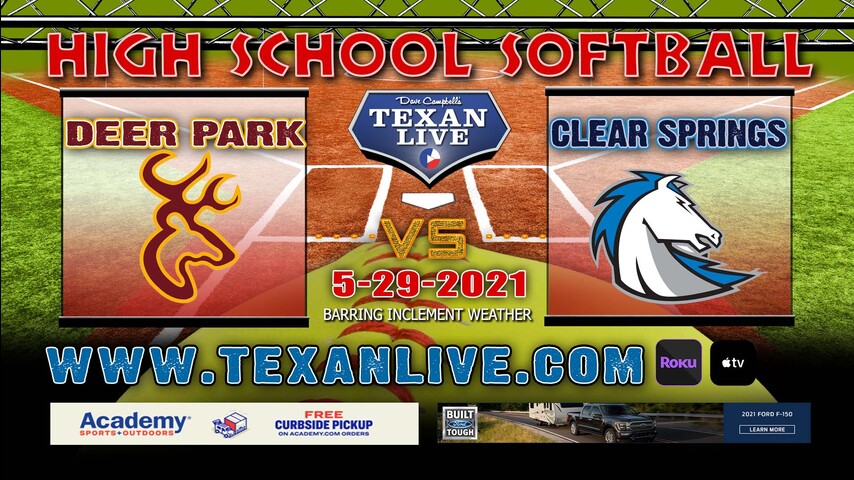 Clear Springs vs Deer Park – Game Two – 4PM – 5/29/21 –Shadow Creek HS – Softball – Regional Finals