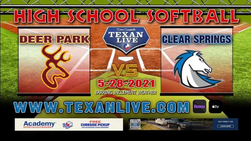 Clear Springs vs Deer Park – Game One – 6:30PM – 5/28/21 – Shadow Creek HS – Softball – Regional Finals