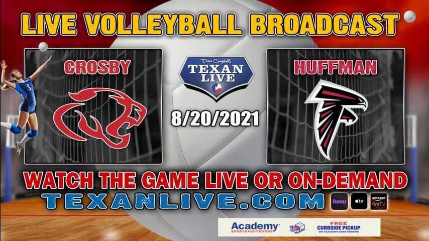 Huffman vs Crosby - 6:30PM- 8/20/2021- Volleyball - Live from Hargrave High School
