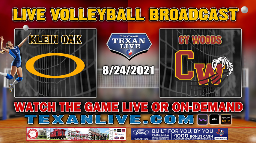 Klein oak vs Cy Woods - Varsity at 5:30pm- 8/24/2021- Volleyball - Live from Cy Woods High School