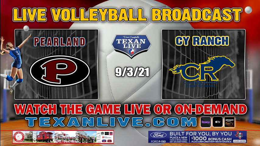 Pearland vs Cy Ranch - Varsity at 6:00pm- 8/31/2021- Volleyball - Live from Cy Ranch High School