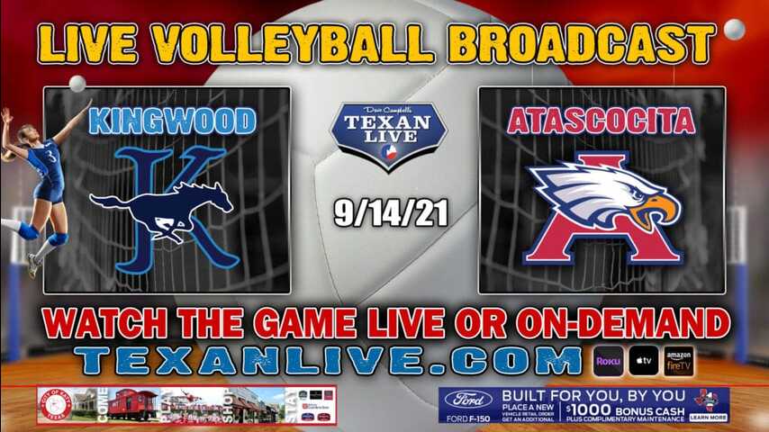 Kingwood vs Atascocita – Varsity at 6:30pm- 9/15/2021- Volleyball – Live from Atascocita HS - Rescheduled from Tuesday