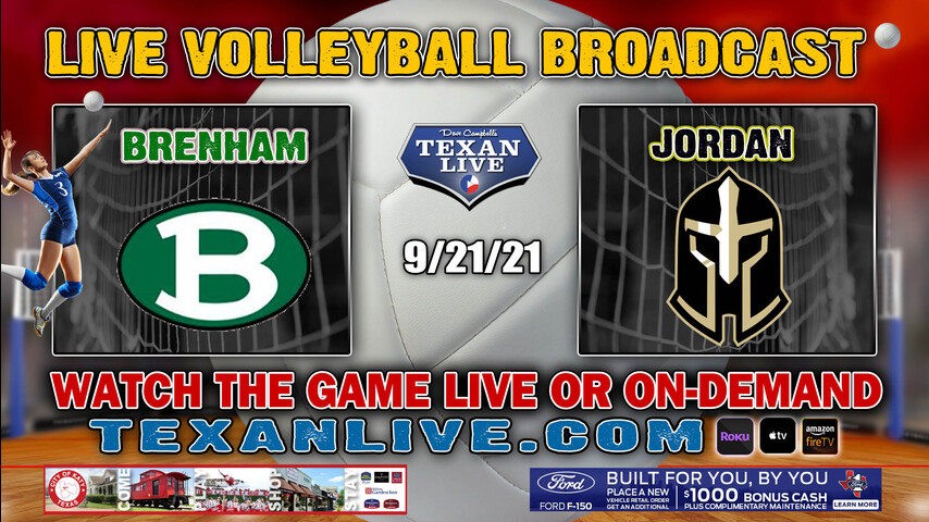 Brenham vs Jordan – Varsity at 6pm- 9/21/2021- Volleyball – Live from Jordan HS