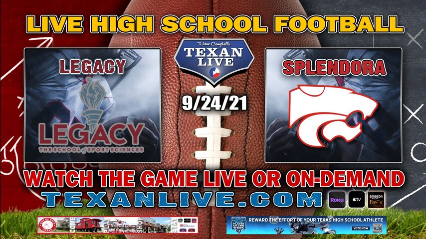 Legacy School of Sport Sciences vs Splendora - 7:00PM- 9/24/2021- Football - Live from Wildcat Stadium
