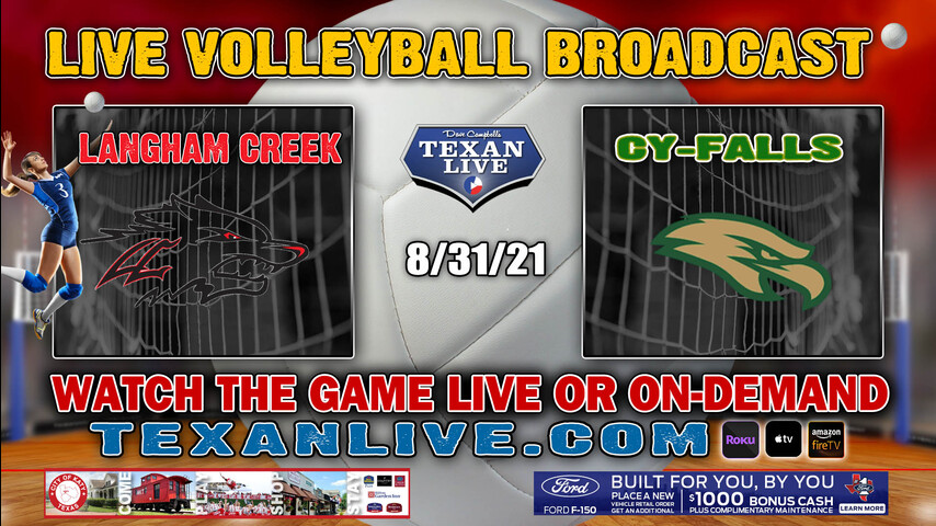 Cy Falls vs Lagham Creek – Varsity at 5:30pm- 9/28/2021- Volleyball – Live from Langham Creek HS