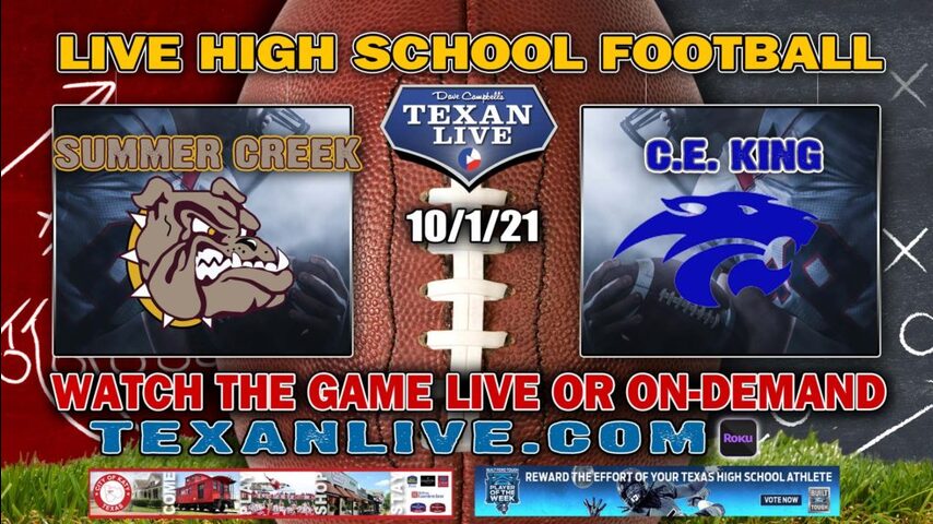 Summer Creek vs CE King - 7:00PM- 10/1/2021- Football - Live from Panther Stadium