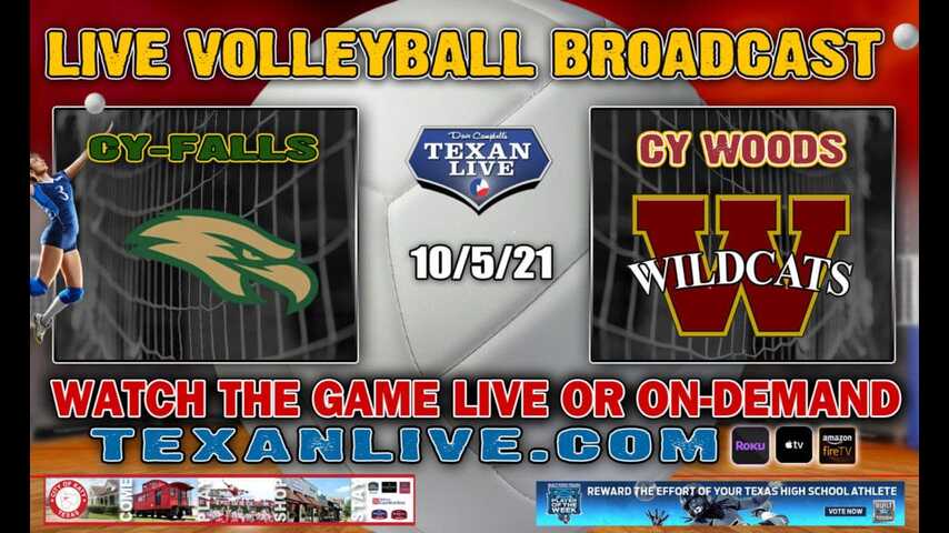 Cy Falls vs Cy Woods - 5:30PM Varsity - 10/5/2021- Volleyball - Live from Cy Woods HS