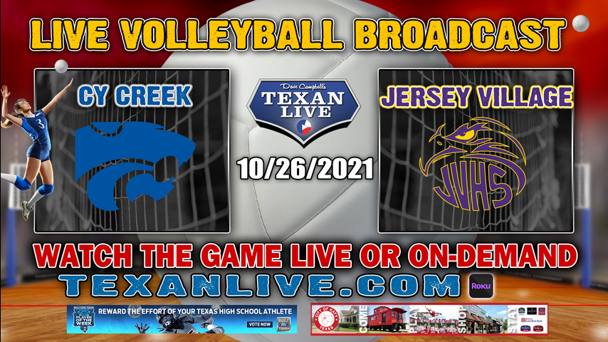 Cy Creek vs Jersey Village - 5:30PM - 10/26/2021- Volleyball - Live from Jersey Village HS