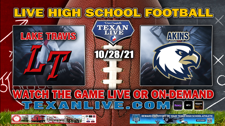 Lake Travis 9th Black vs Akins - 6:00PM- 10/28/2021- Football - Live from Cavalier Stadium