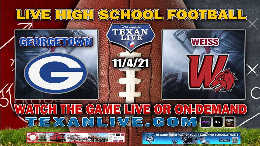 Georgetown vs Weiss - 7:00PM- 11/4/2021- Football - Live from The Pfield 