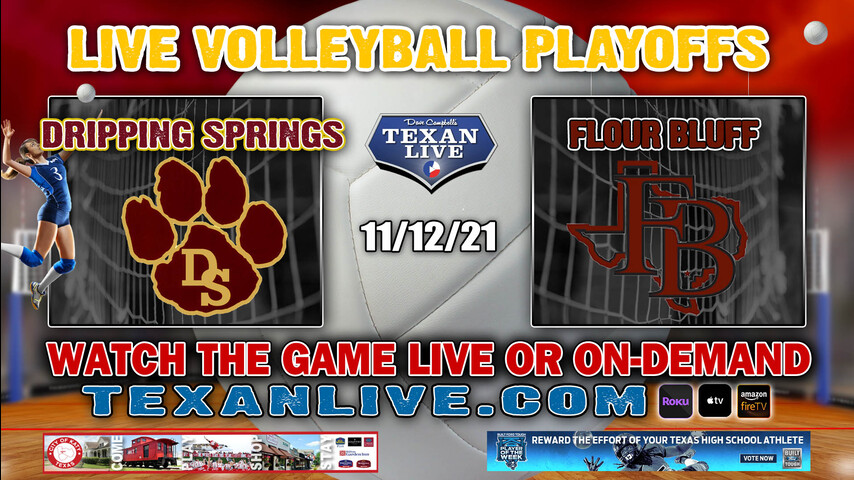 Dripping Springs vs Flour Bluff - 5:00PM- 11/12/21- Volleyball - Live from Northside Gym - Regional Semi- Finals