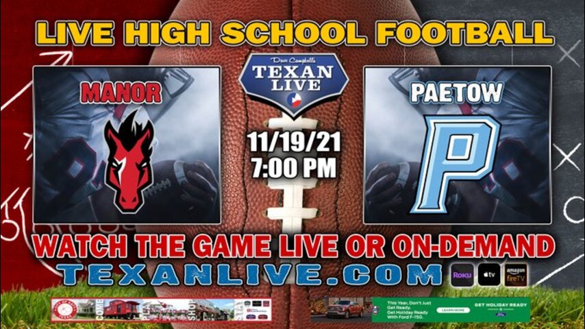 Paetow vs Manor - 7:00PM- 11/19/21- Football - Live from Cougar Stadium - Area Round