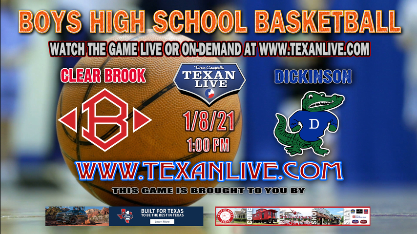 Clear Brook vs Dickinson - 1:00PM - 1/8/21 - Dickinson High School - Boys Basketball