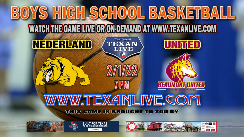 Nederland vs Beaumont United - 7pm - 2/1/22 - Beaumont United High School - Boys Basketball