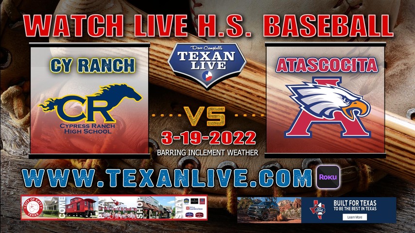 Cy Ranch vs Atascocita - 1pm - 3/19/22 - Atascocita High School - Baseball