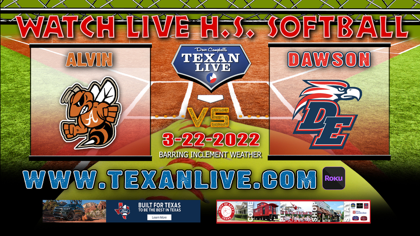Alvin vs Dawson - 6:45pm - 3/23/22 - Dawson High School - Softball