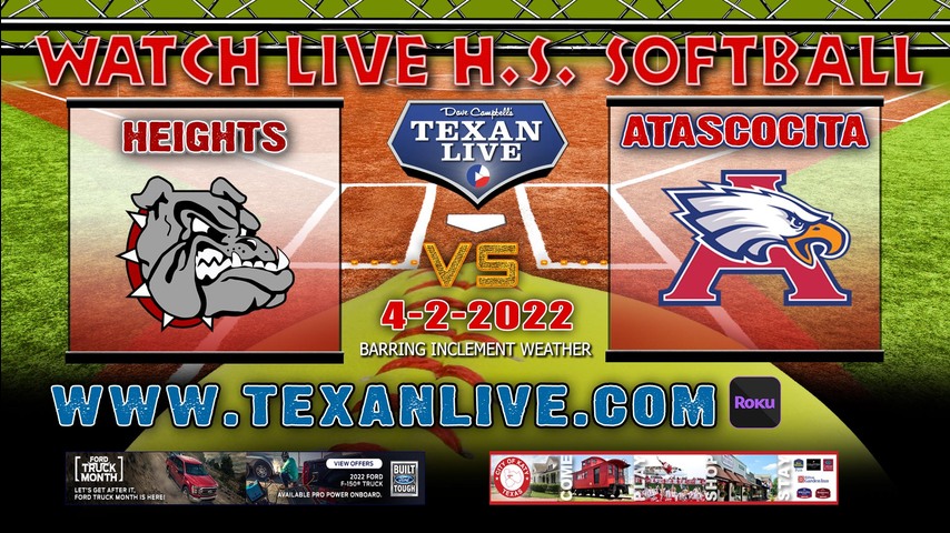 Houston Heights vs Atascocita- 2pm - 4/2/22 - Atascocita School - Softball