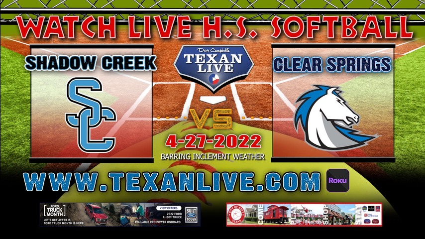 Shadow Creek vs Clear Springs - Game One - 6:30PM - 4/27/22 - Clear Springs High School - Softball - Bi-District Round