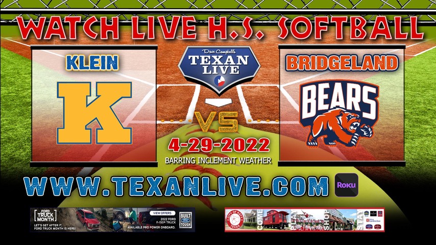 Klein vs Bridgeland - Game Two - 5:30PM - 4/29/22 - Bridgeland High School - Softball - Bi-District Roun