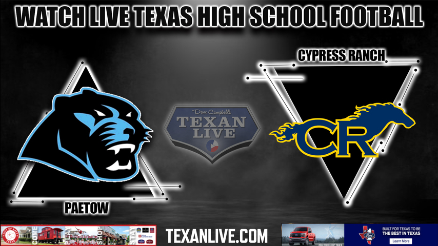 Paetow vs Cy Ranch- 6:00PM - 9/3/2022 - Football - Live from CFFCU Stadium