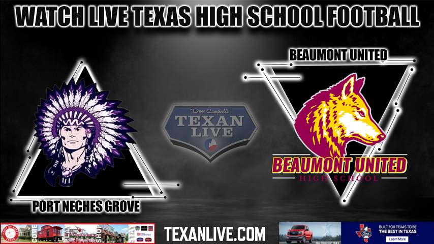Port Neches- Groves vs Beaumont United - 7:00PM - 9/2/2022 - Football - Live from Beaumont Memorial Stadium