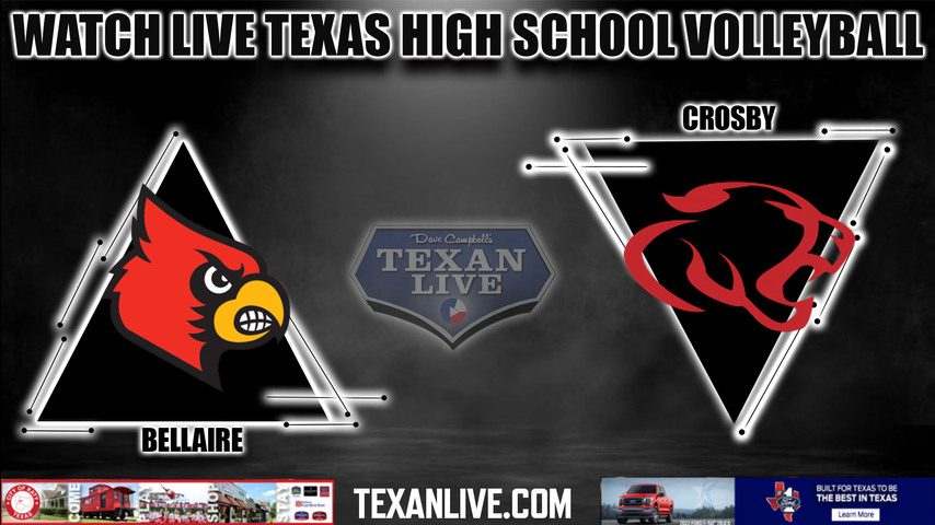 Bellaire vs Crosby - 6:30PM - 9/6/2022 - Volleyball - Live from Crosby High School