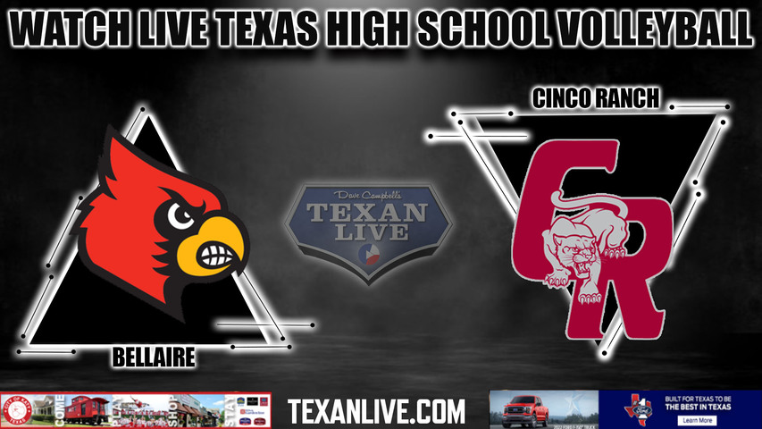 Bellaire vs Cinco Ranch - 5:00PM - 11/3/2022 - Volleyball - Area Round Playoffs - Live from Merrell Center