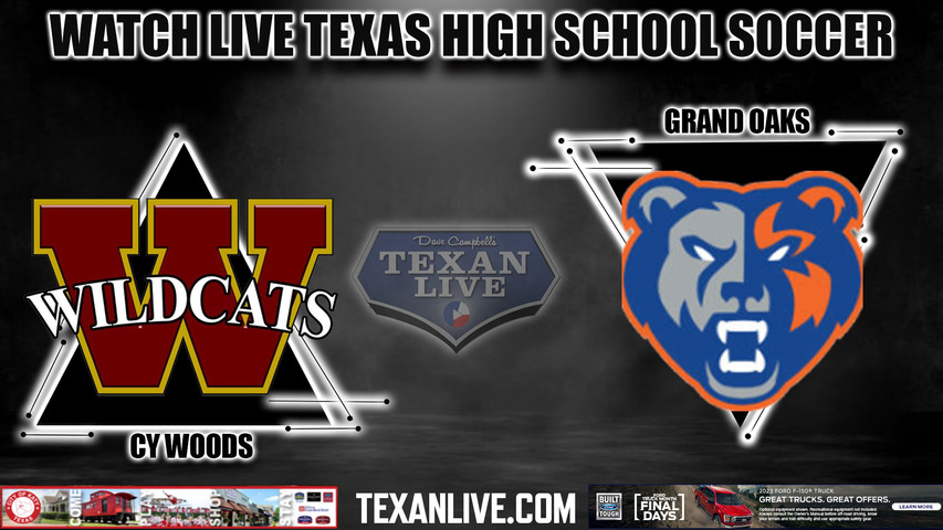Cy Woods vs Grand Oaks - 7:30PM - 3/28/2023 - Boys Soccer - Live from Tomball ISD Stadium - Area Round - Playoffs