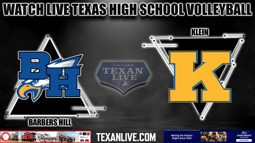 Klein vs Barbers Hill -6:30pm- 9/5/2023 - Volleyball - Live from Barbers Hill High School