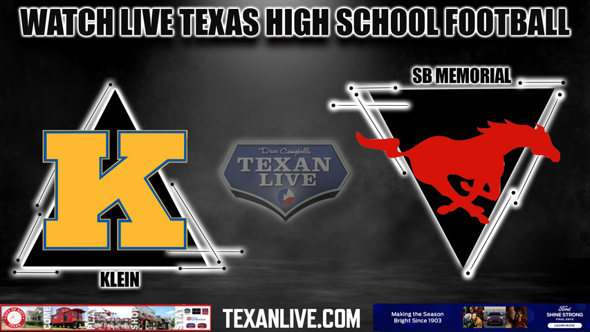 Klein vs Spring Branch Memorial- 7:00pm- 9/8/2023 - Football - Live from Tully Stadium