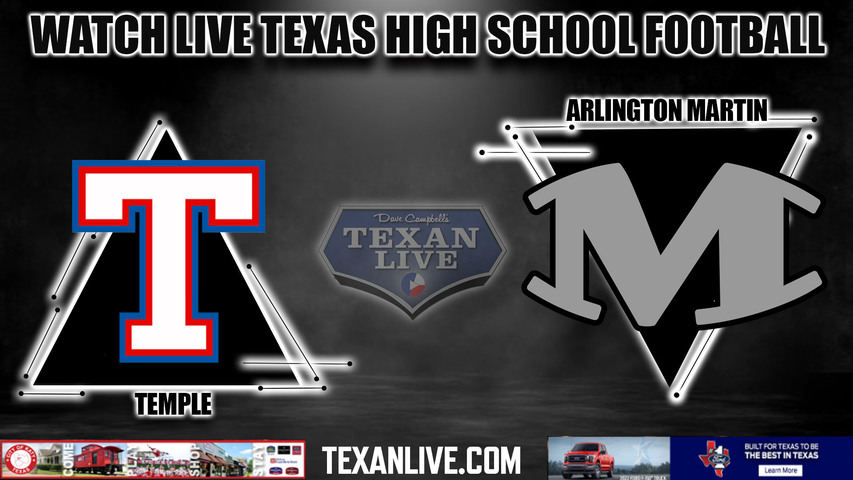 Temple vs Arlington Martin - 7:00pm- 9/15/2023 - Football - Live from Choctaw Stadium