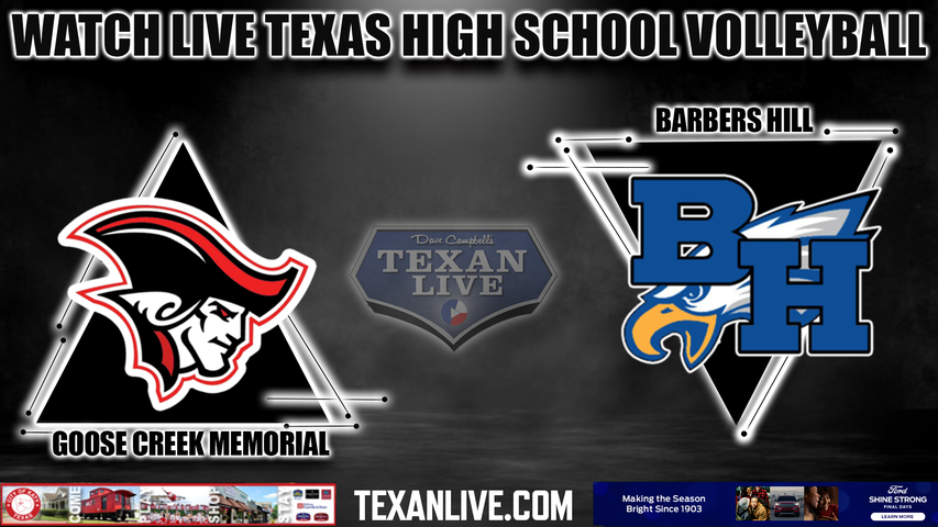 Goose Creek Memorial vs Barbers Hill - 6:30pm- 9/19/2023 - Volleyball - Live from Barbers Hill High School