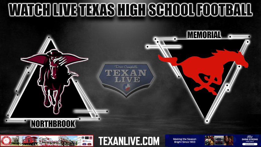Northbrook vs Memorial - 7:00pm- 9/29/2023 - Football - Live from Tully Stadium